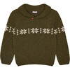 Goyo Fair Isle Merino Kids Jumper, Dark Green - Sweatshirts - 1 - thumbnail