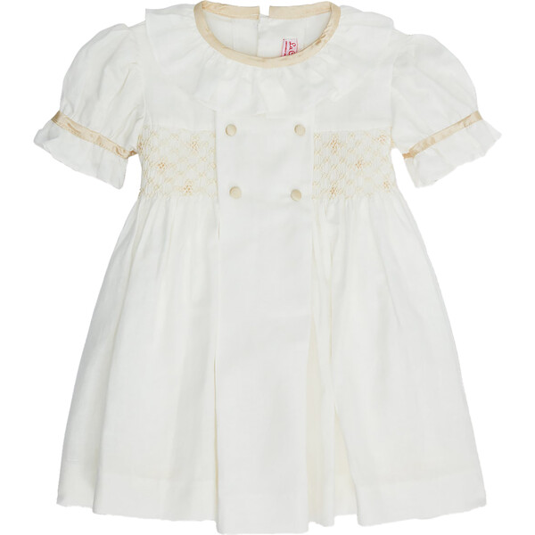 Santina Smock Ceremony Dress, Ivory - La Coqueta Dresses | Maisonette