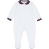 Baby Lindo Tartan Sleepsuit, Navy - Pajamas - 1 - thumbnail