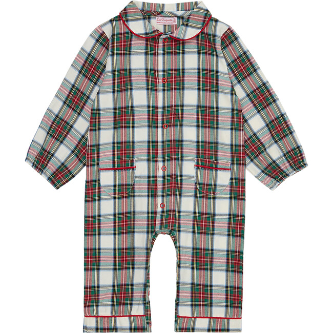 Baby Navidad Tartan Pyjamas, Ivory - Pajamas - 1