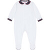 Baby Lindo Tartan Sleepsuit, Navy - Pajamas - 2