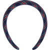Wide Girl Hairband, Navy Tartan - Hair Accessories - 1 - thumbnail