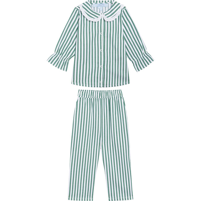 The Tiny Cypress Pajama Set, Green Stripe