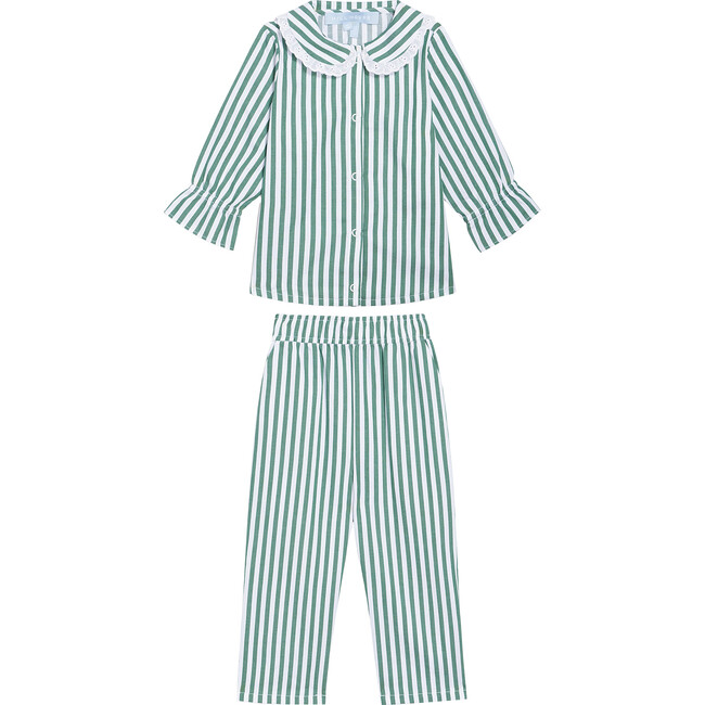 The Baby Cypress Pajama Set, Green Stripe