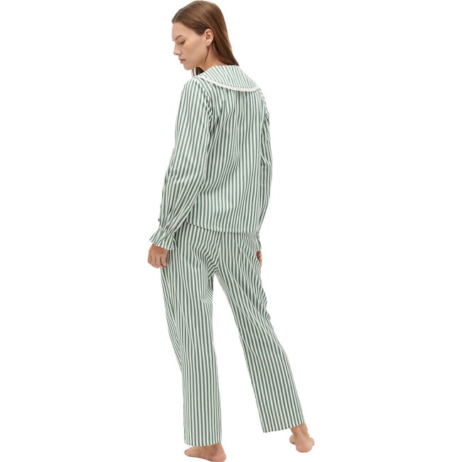 The Women's Cypress Pajama Set, Green Stripe - Pajamas - 3