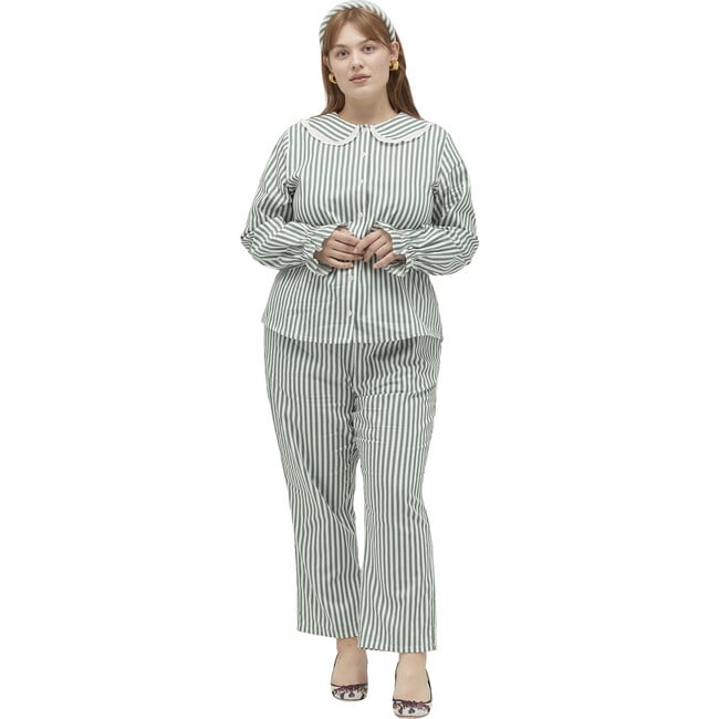 The Women's Cypress Pajama Set, Green Stripe - Pajamas - 5