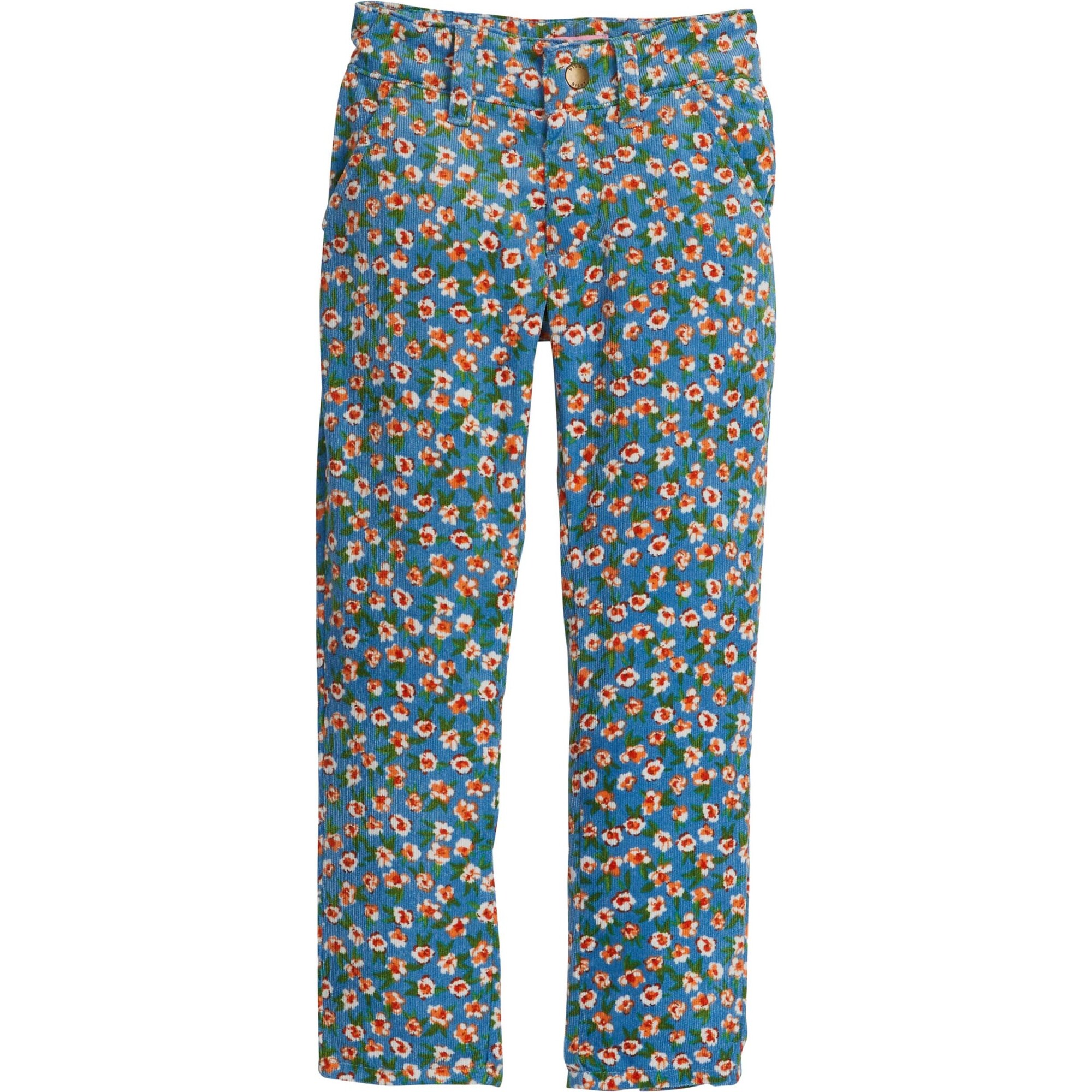 Twiggy Cords, Blue Floral Corduroy - Pants - 1