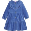 Western Dress, French Blue Corduroy - Dresses - 1 - thumbnail