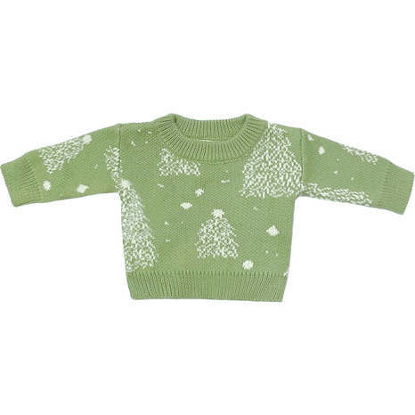 Winter Snow Tree Knit Crewneck Holiday Sweater - Sweaters - 1