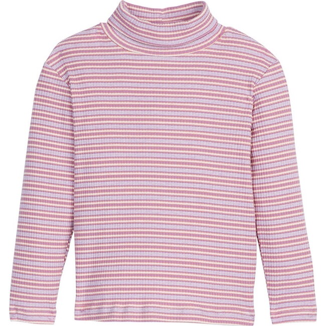 Ribbed Turtleneck, Lilac Stripe