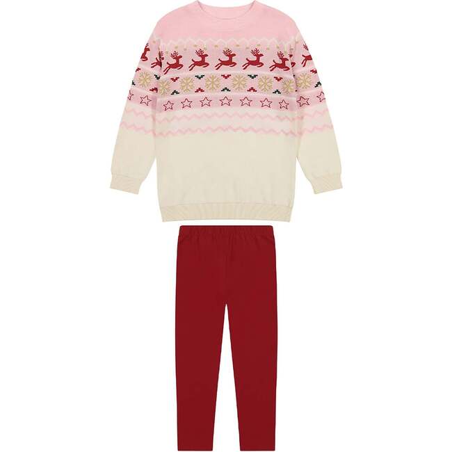Holiday Sweater Set, Pink