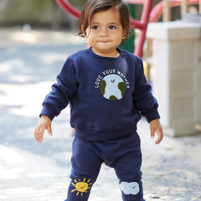 Sunshine & Cloud Baby Pants, Navy - Pants - 2