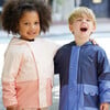 Colorblock Kid Raincoat, Peri Blue Navy - Raincoats - 2