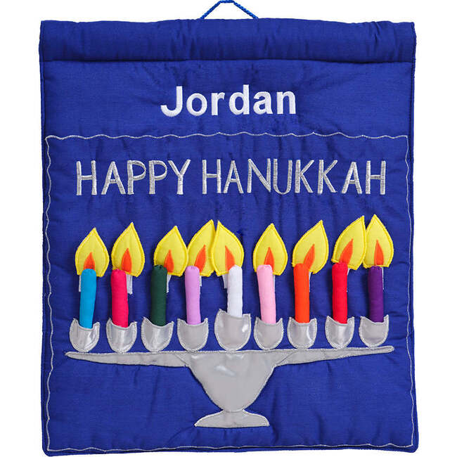 Happy Hanukkah Blue Menorah Jewish Wall Hanging - Wall Décor - 4