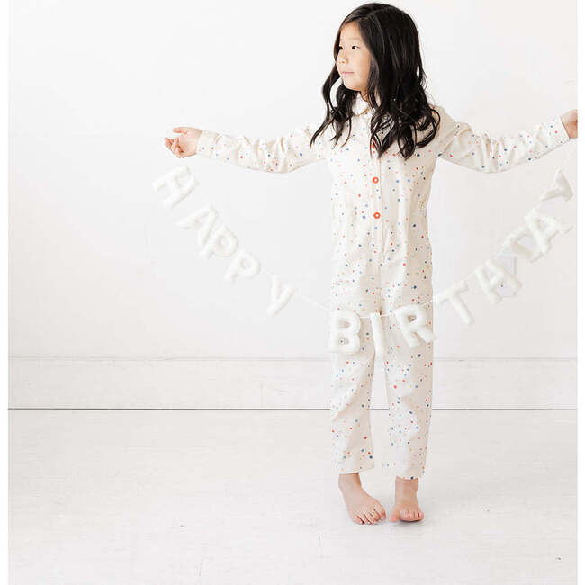 Felt Happy Birthday Garland, White - Party Accessories - 2