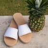 Women's Cabana Slide, White Denim - Sandals - 2