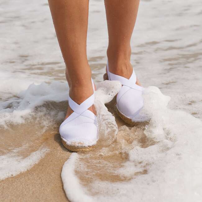 Women's Seafarer Slingback, White Denim - Sandals - 2