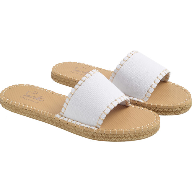 Women's Cabana Slide, White Denim - Sandals - 6