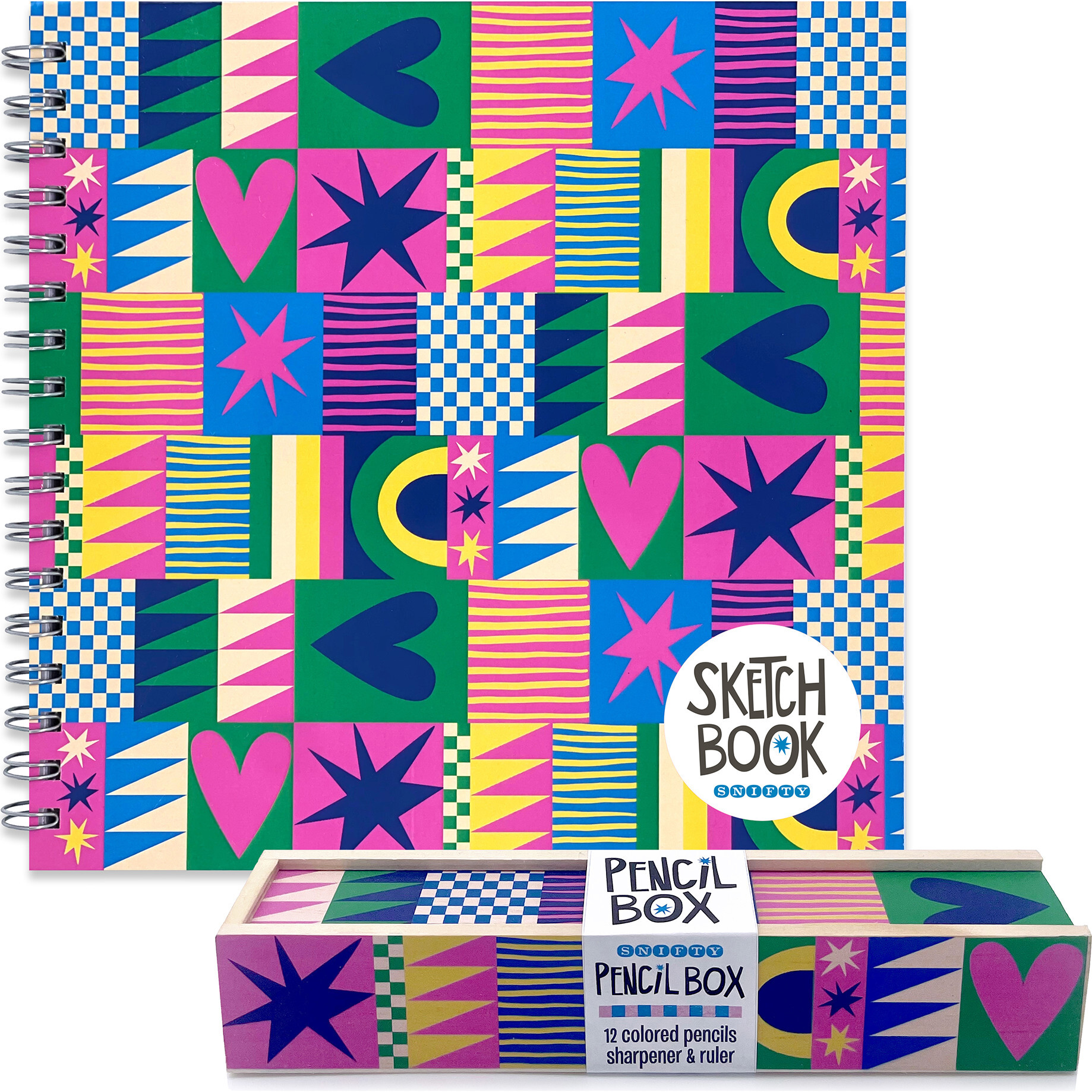 GEO LOVE Colored Pencil Box Sketchbook Bundle - SNIFTY Arts & Crafts