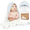 Luxe Organic Hooded Towel, Blue Whale - Towels - 1 - thumbnail