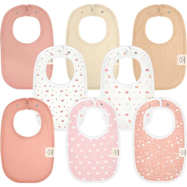 8-Pack Urban Drool Bibs Set For Baby Boys And Girls, Butterflies