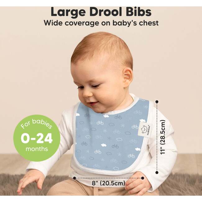8-Pack Urban Drool Bibs Set For Baby Boys And Girls, Vessels - Bibs - 2