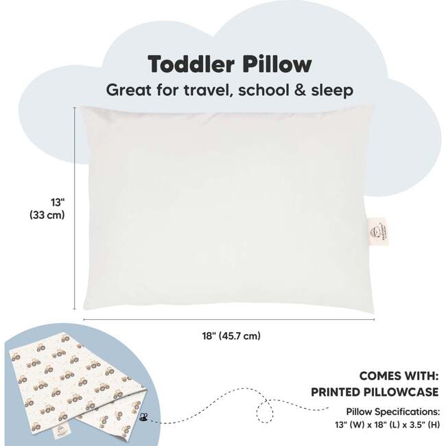 Toddler Pillow With Pillowcase, Tractor - Pillows - 3