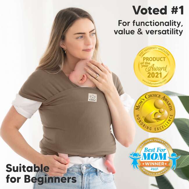 Baby Wrap Carrier, Saddle Brown - Carriers - 3