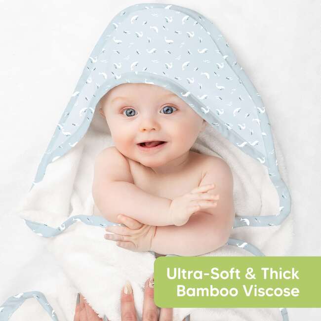 Luxe Organic Hooded Towel, Blue Whale - Towels - 2