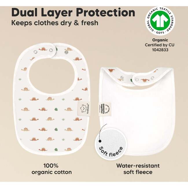 8-Pack Urban Drool Bibs Set For Baby Boys And Girls, Roarsome - Bibs - 3