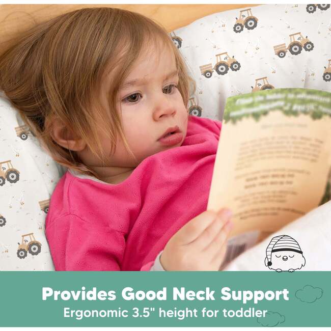 Toddler Pillow With Pillowcase, Tractor - Pillows - 5