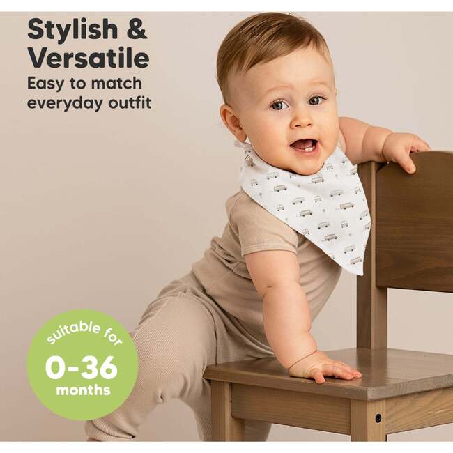 8-Pack Organic Baby Bandana Drool Bibs for Boys and Girls, Vessels - Bibs - 4