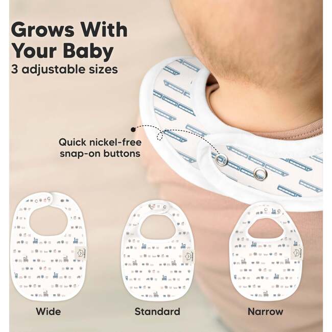 8-Pack Urban Drool Bibs Set For Baby Boys And Girls, Vessels - Bibs - 4