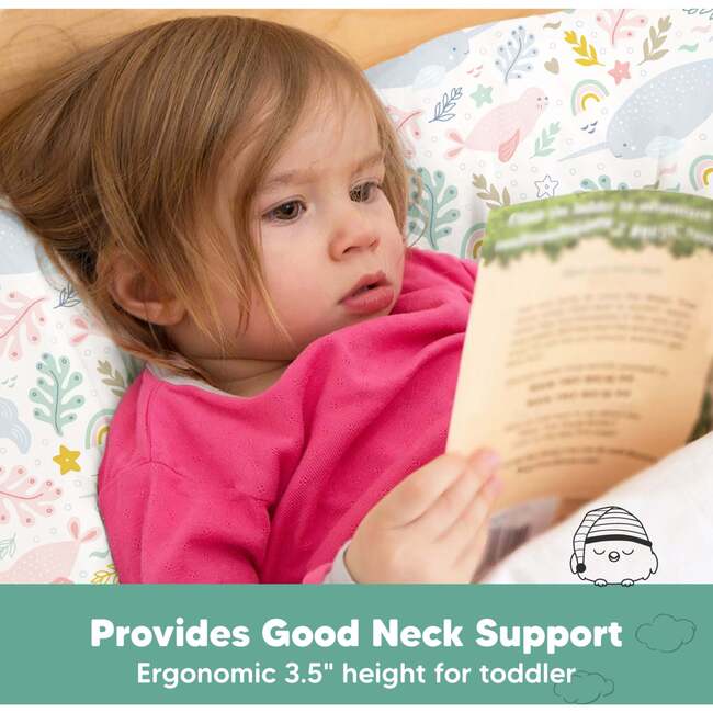 Toddler Pillow With Pillowcase, Narwhal - Pillows - 5