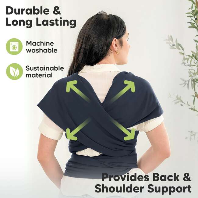 Baby Wrap Carrier, Midnight - Carriers - 5