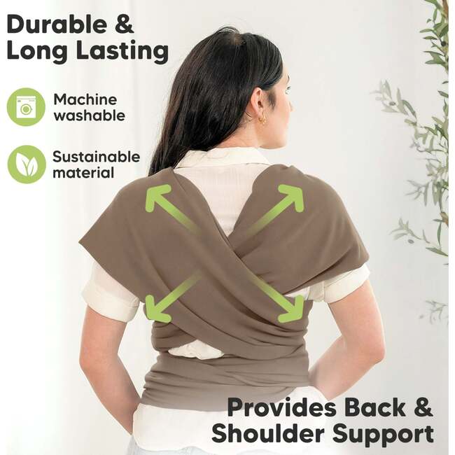 Baby Wrap Carrier, Saddle Brown - Carriers - 5
