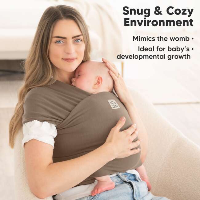 Baby Wrap Carrier, Saddle Brown - Carriers - 6