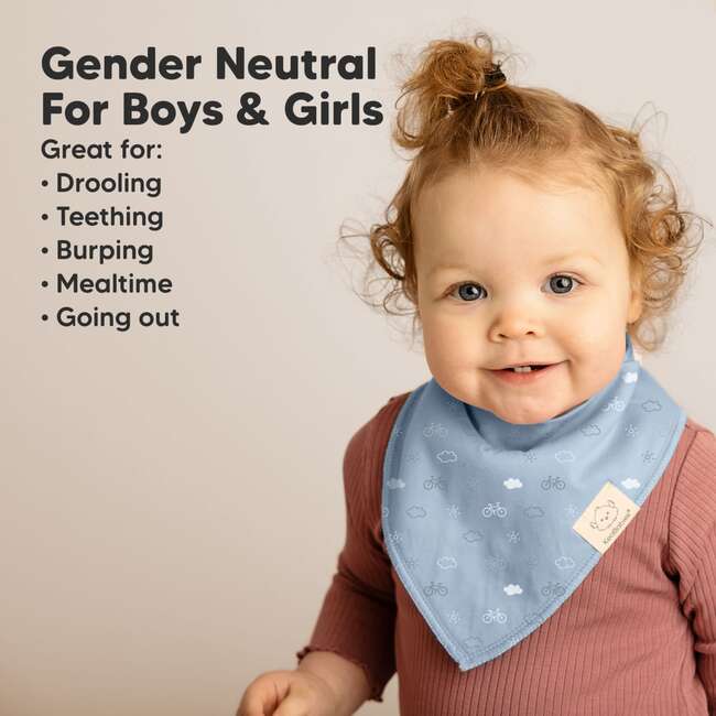 8-Pack Organic Baby Bandana Drool Bibs for Boys and Girls, Vessels - Bibs - 6