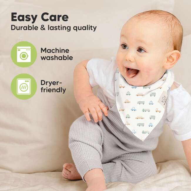8-Pack Organic Baby Bandana Drool Bibs for Boys and Girls, Vessels - Bibs - 7