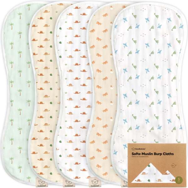 Keababies 5pk Lumi Muslin Burp Cloths - Wild Bloom