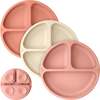 3-Pack BPA-Free Prep Silicone Suction Plate for Baby and Toddler, Roseate - Food Storage - 1 - thumbnail