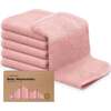 6pk Deluxe Organic Baby Washcloths for Newborn, Rosy - Towels - 1 - thumbnail