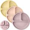 3-Pack BPA-Free Prep Silicone Suction Plate for Baby and Toddler, Dusk - Food Storage - 1 - thumbnail