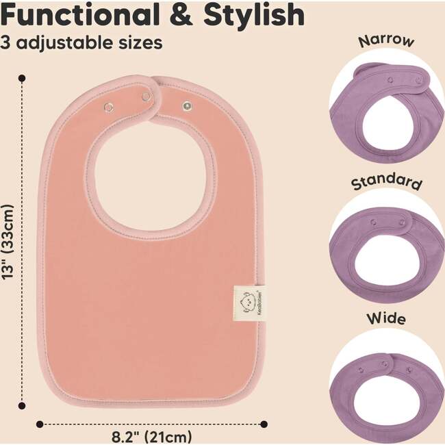 8-Pack Coast Drool Bibs, Mauve - Bibs - 2