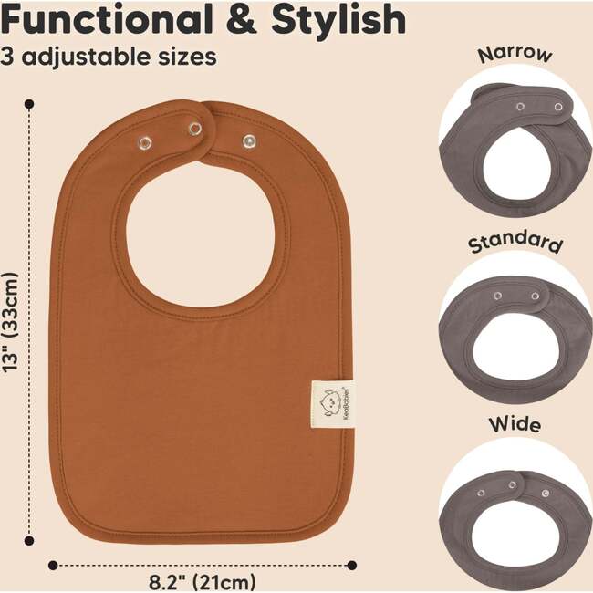 8-Pack Coast Drool Bibs, Terracotta - Bibs - 2