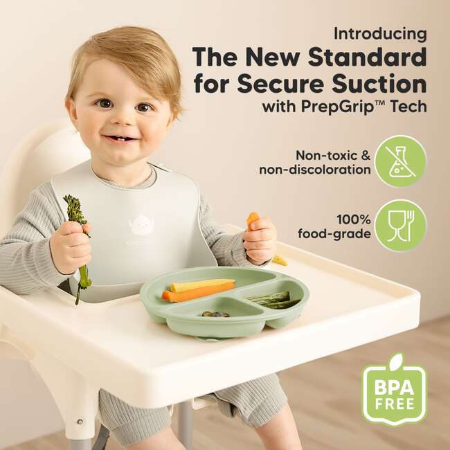 3-Pack BPA-Free Prep Silicone Suction Plate for Baby and Toddler, Mellow - Food Storage - 2