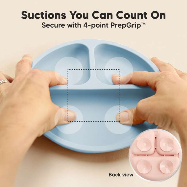 3-Pack BPA-Free Prep Silicone Suction Plate for Baby and Toddler, Mellow - Food Storage - 3