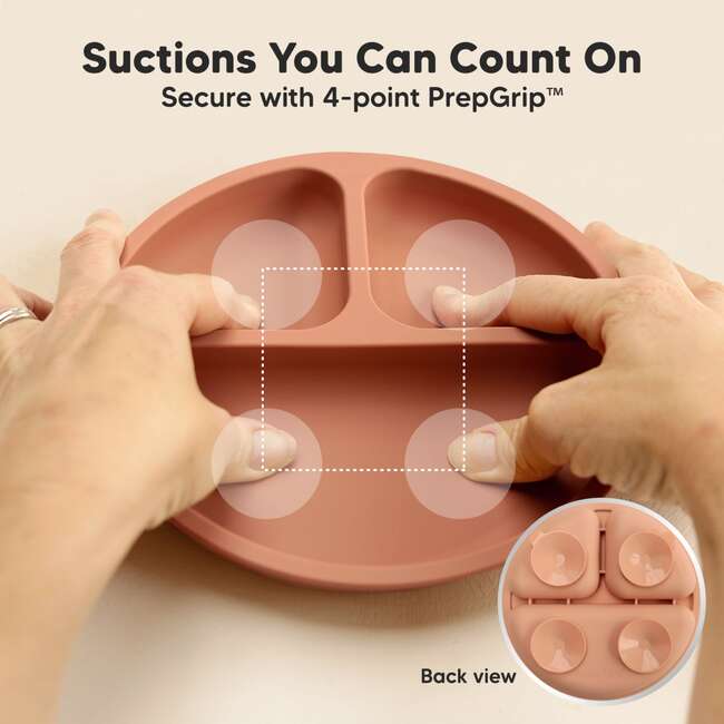 3-Pack BPA-Free Prep Silicone Suction Plate for Baby and Toddler, Roseate - Food Storage - 3
