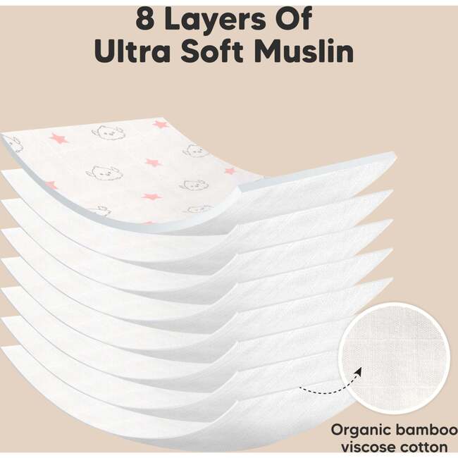 5pk Softe Muslin Burp Cloths for Baby Girls and Boys, Sweet Charm - Burp Cloths - 4