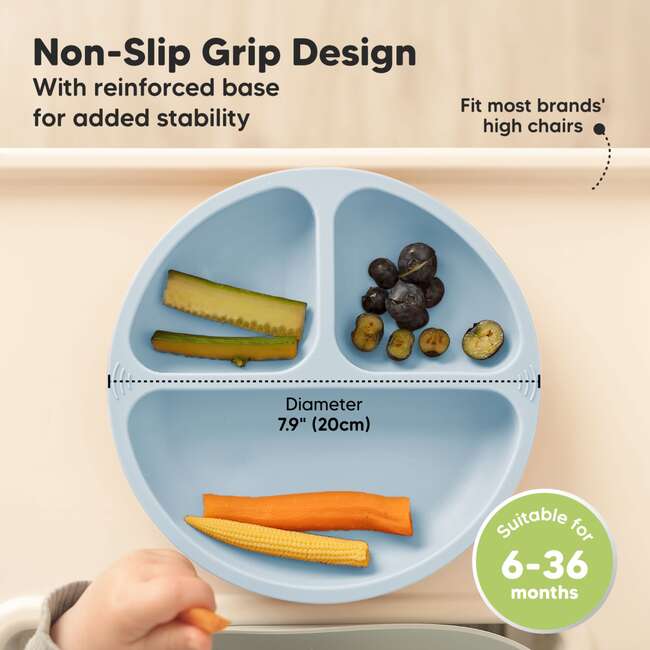 3-Pack BPA-Free Prep Silicone Suction Plate for Baby and Toddler, Mellow - Food Storage - 4
